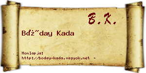 Bóday Kada névjegykártya